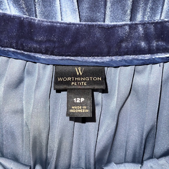 Worthington Skirt Women’s 12 Petite Blue Polyester Blend Elastic Waist NWT - Picture 3 of 12
